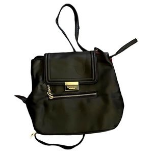 Guess Los Angeles Black Leather Backpack